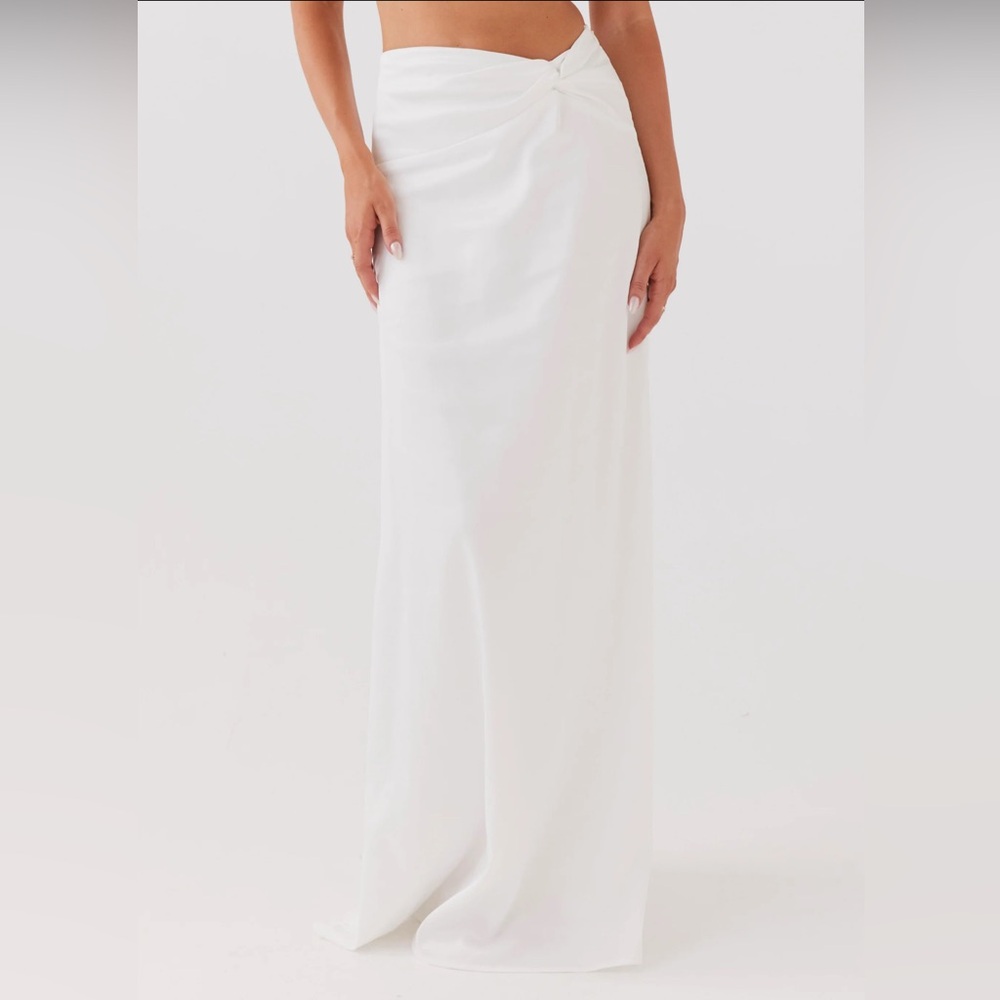 Peppermayo Crescent Light Twist White Maxi Skirt- NWT